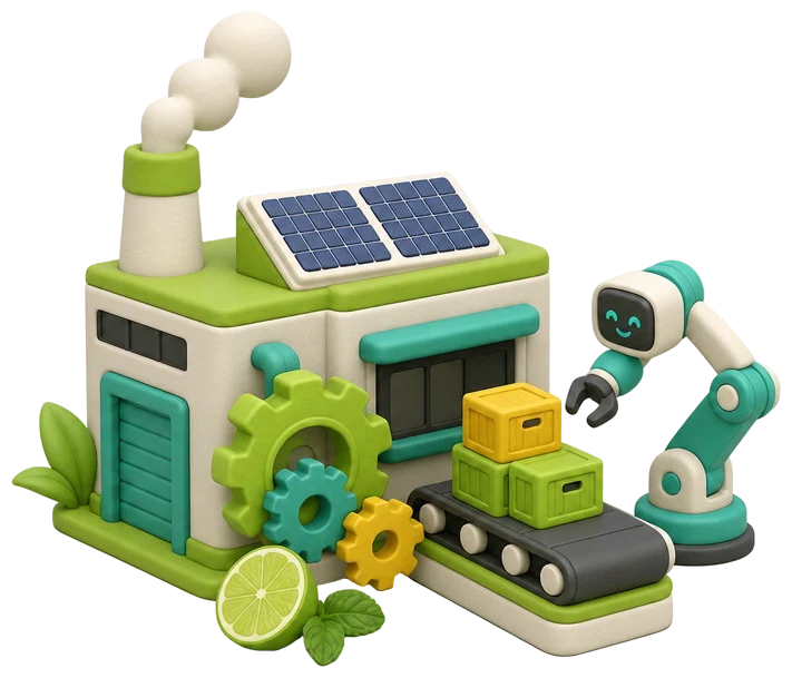 Manufacturing marketing illustration